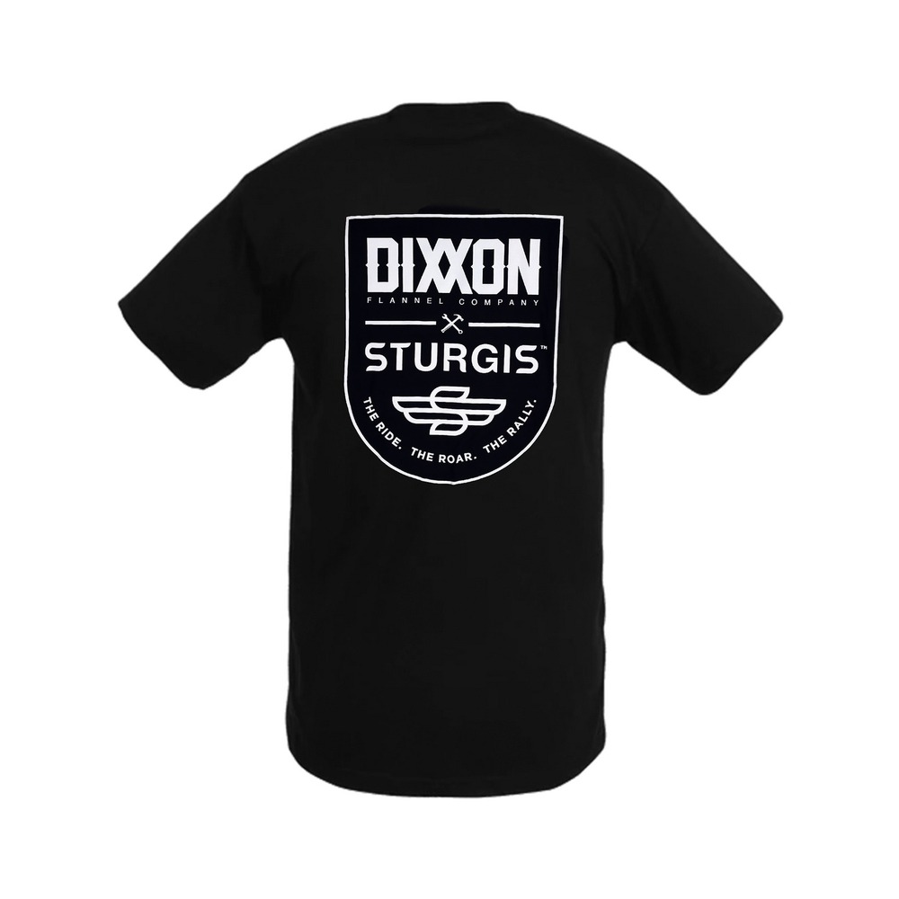 New DIXXON STURGIS RIDE ROAR‎ RALLY BADGE T-SHIRT BLACK - MENS large